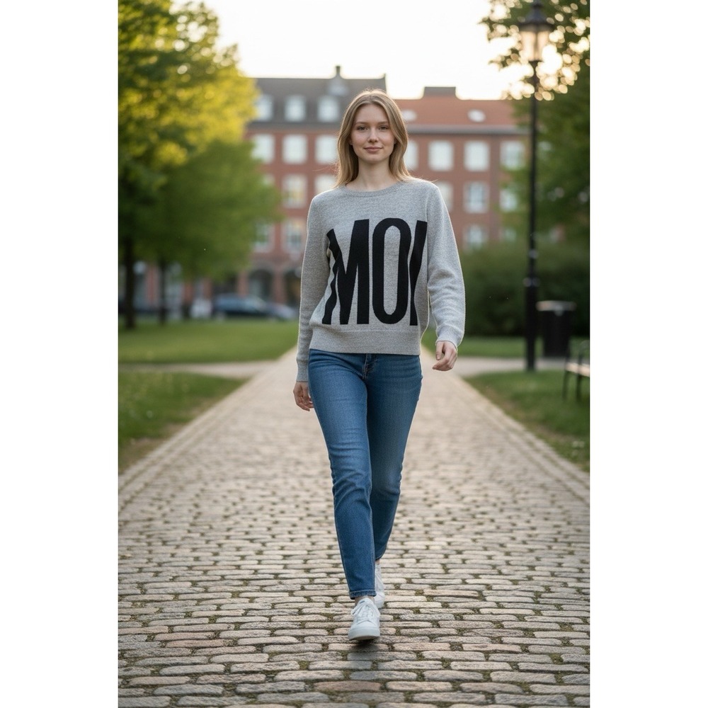 Madewell 1937 Merino Wool French MOI Gray Crewneck Sweater Preppy Lightweight/S